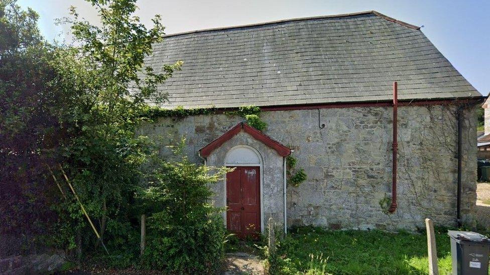 Exterior of stone-built chapel