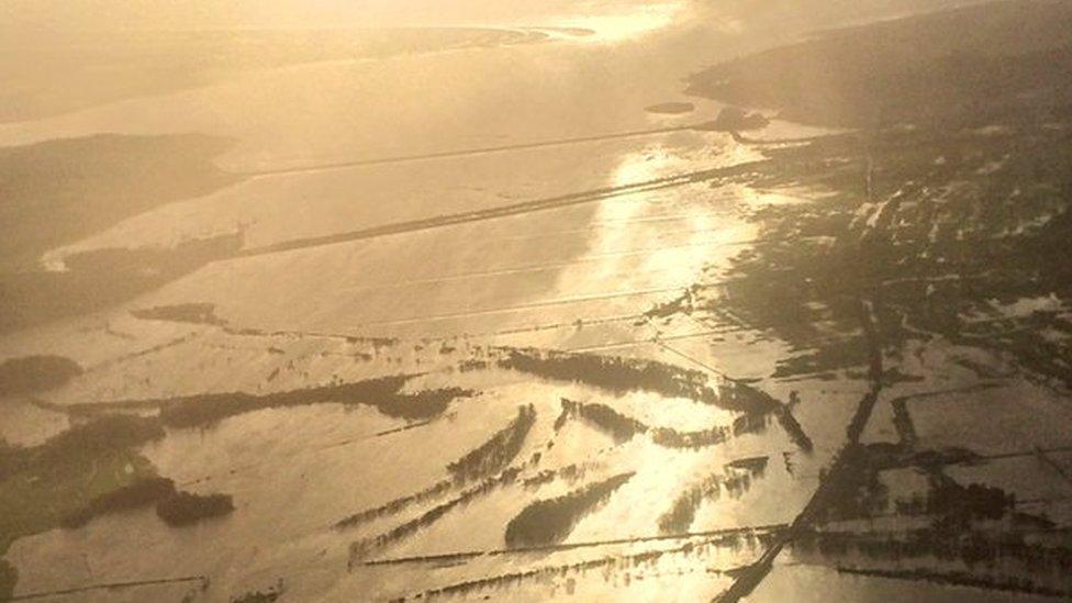 A view of flooding in Porthmadog captured by Wales Air Ambulance Paramedic Carl Hudson