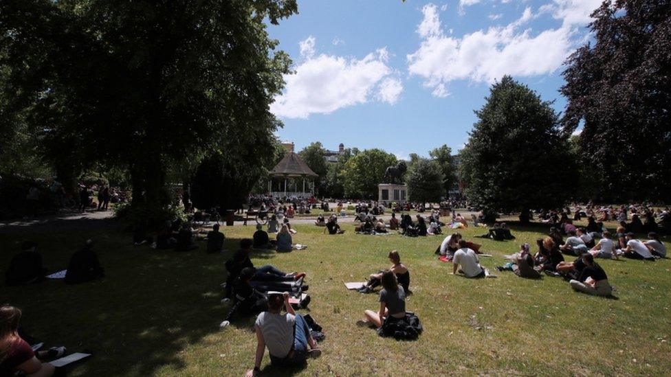 BLM protest at Forbury Gardens before the attack