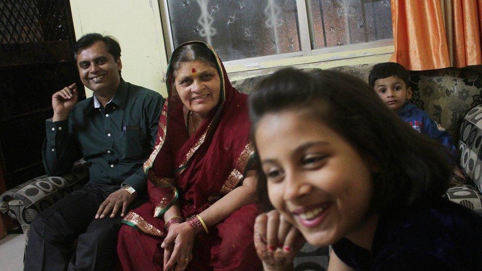 Dr Ganesh Rakh with his mother and daughter