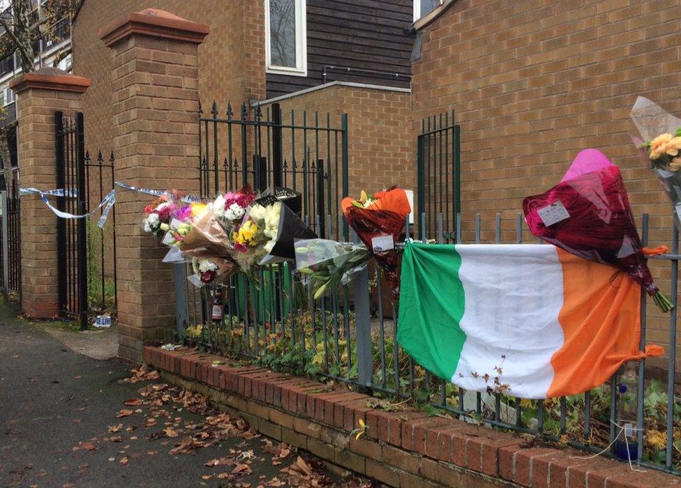 Flowers left at West Walk in Sneinton