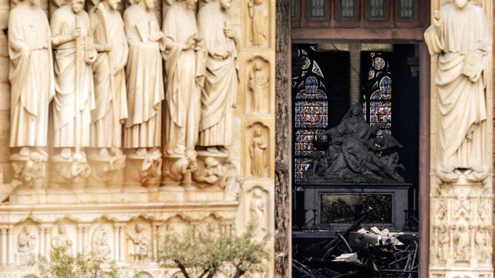 Pictures of Notre Dame after a devastating fire in April 2019