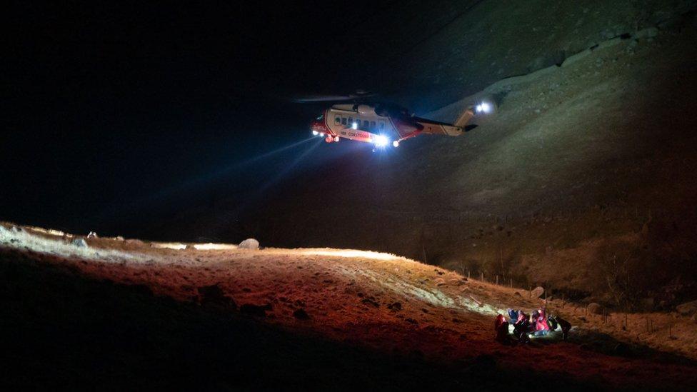 Coastguard helicopter was used to take man to hospital