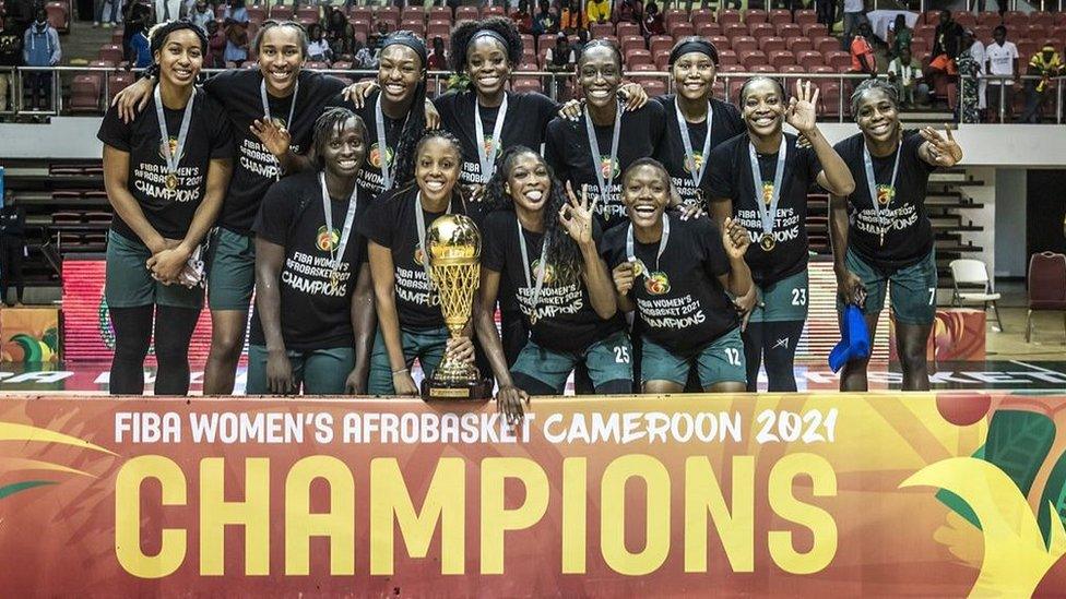 Nigeria's D'Tigress celebrate their third straight African title