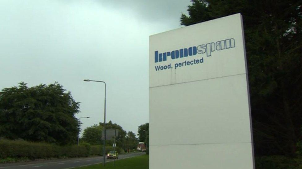 Kronospan factory sign