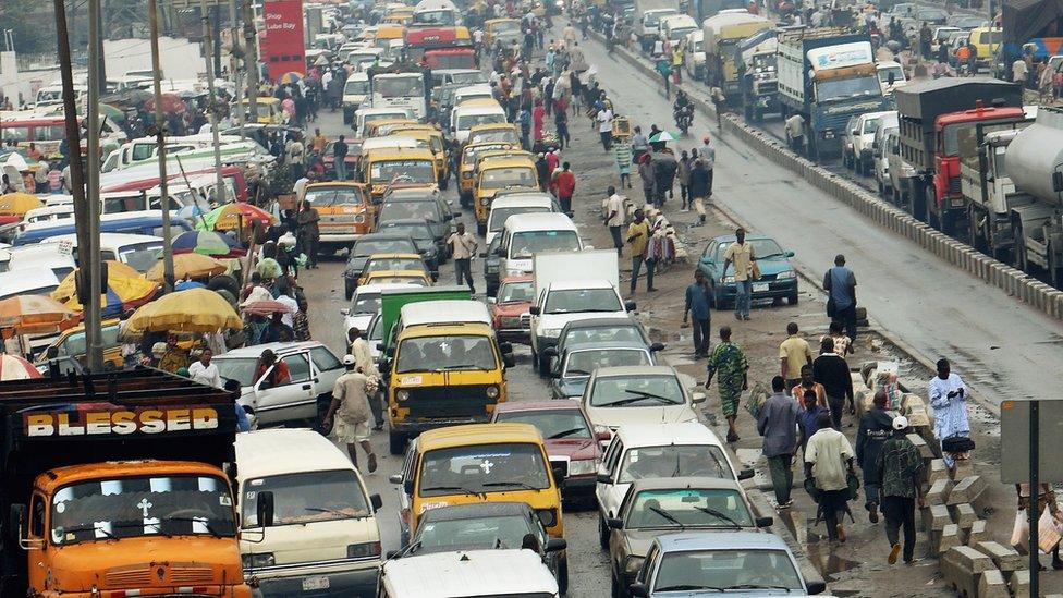 A traffic jam in Lagos, Nigeria