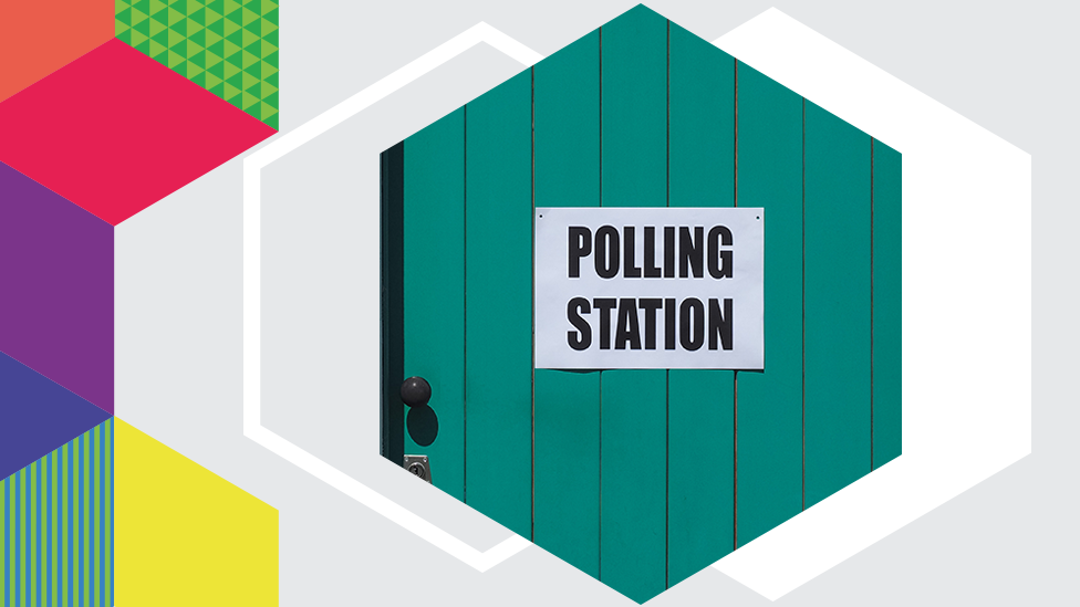 Polling station sign