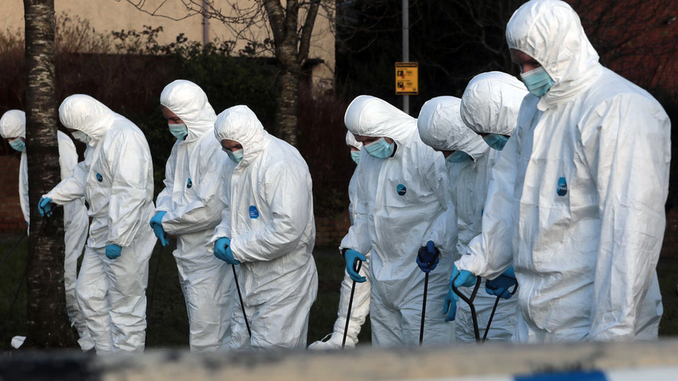 Forensic officers have attended the scene in west Belfast