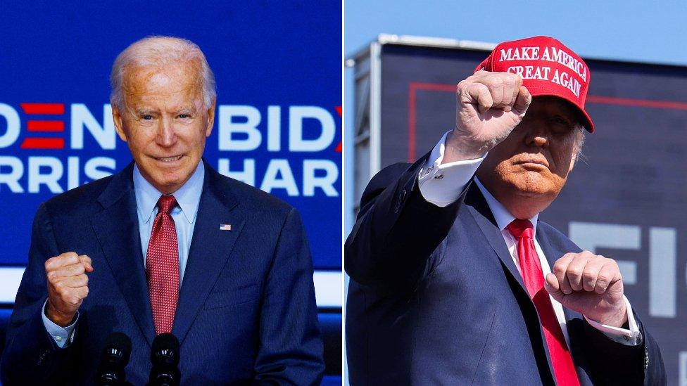 Trump and Biden composite image