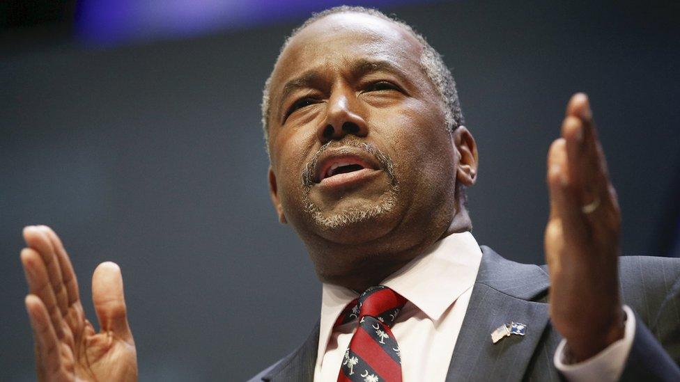 US Republican candidate Dr. Ben Carson speaks during the Heritage Action for America presidential candidate forum in Greenville, South Carolina 18 September 2015