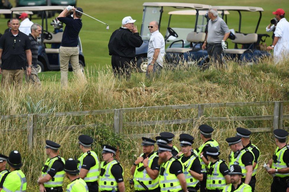 Trump returned to his golf resort in Scotland on his most recent visit to the UK