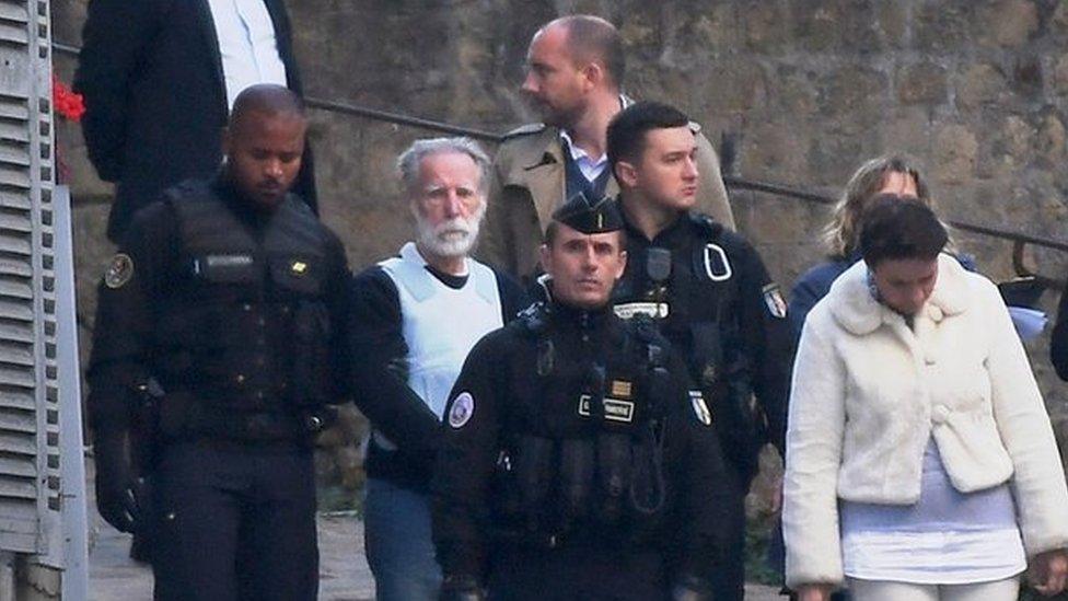 Michel Fourniret with police