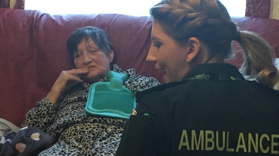 Paramedic Georgette with her patient, Audrey