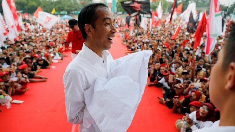 Indonesia's president and presidential candidate for the next election Joko Widodo