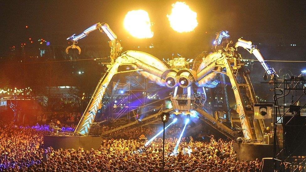 Arcadia spider at Glastonbury