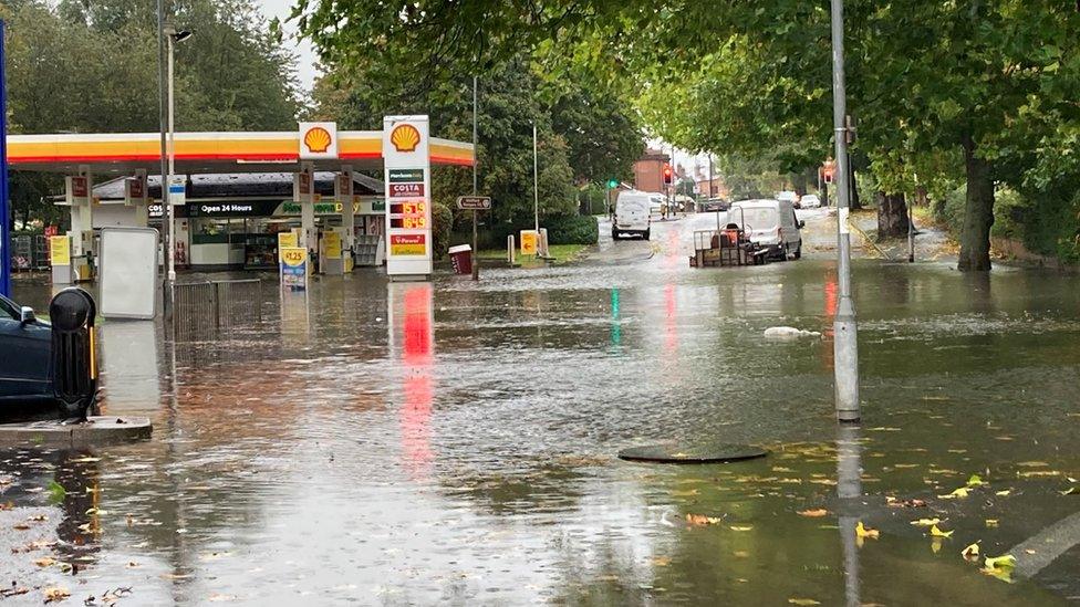 Flooding on Freemen Street in Staffordshire