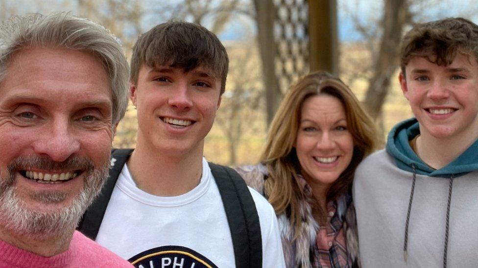 Barnaby Webber with his family