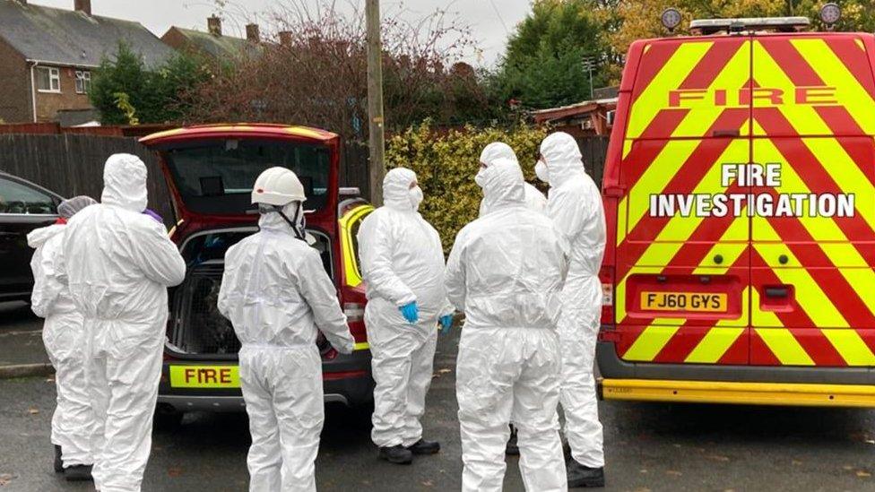 Forensic officers in Fairlisle Close, Clifton