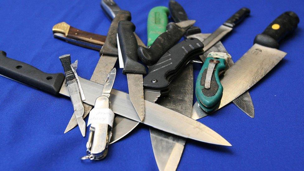 Knives seized by police