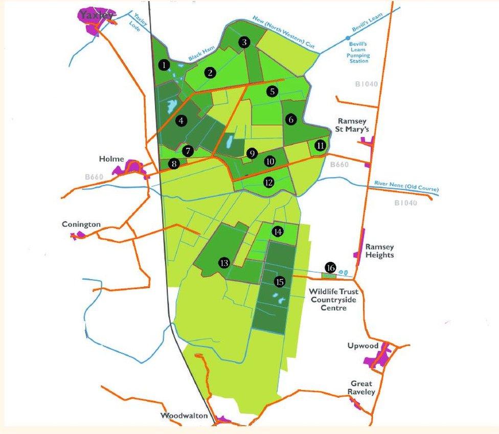 Map of the Great Fen area