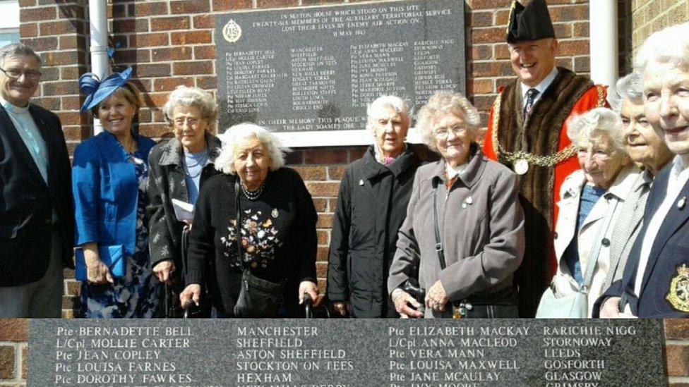 The plaque to commemorate the women who died in Great Yarmouth