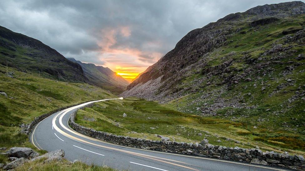 Rhys Beddoe captured the "awesome" sunset down the Llanberis pass