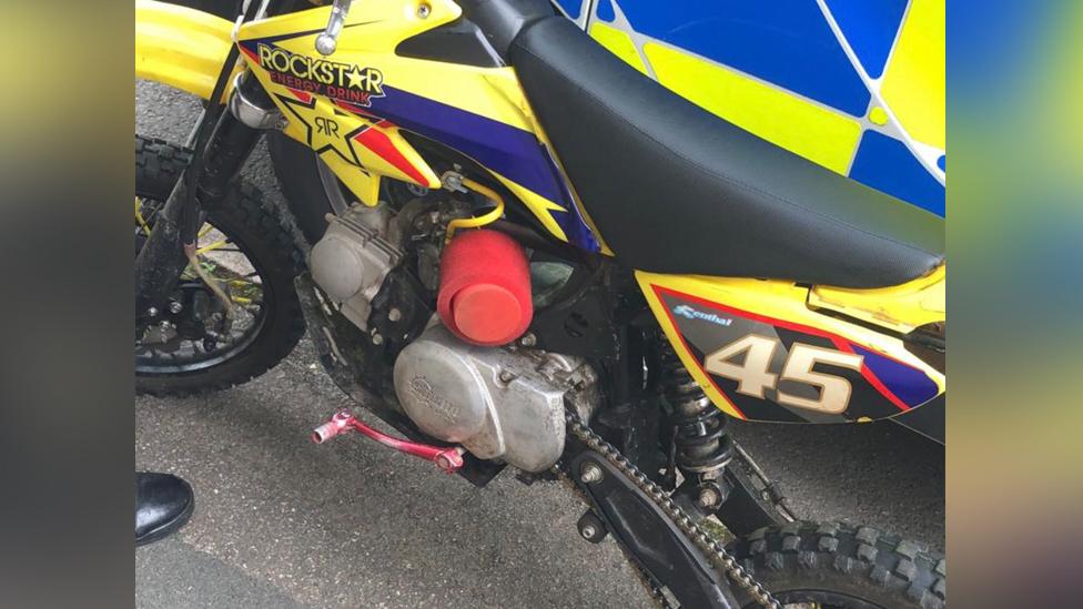 Seized bike in Corby.