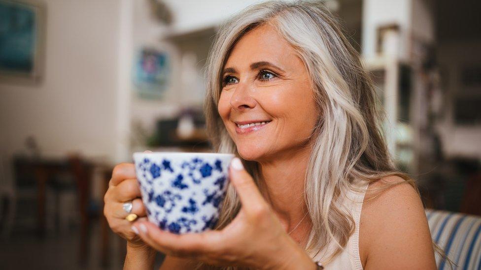 Woman drinking tea