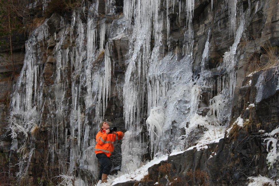 Icicles at Black Water near Garve