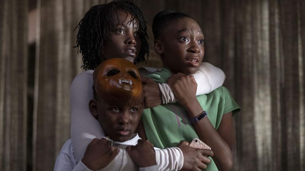 Lupita Nyong'o with Evan Alex and Shahadi Wright Joseph in Us