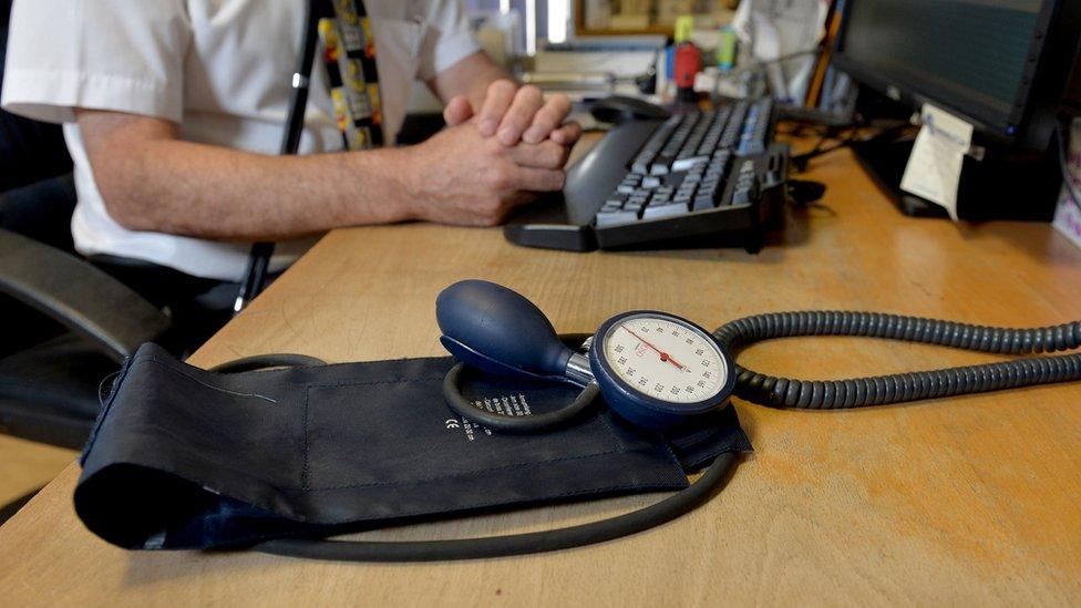 General shot of a GP's blood pressure monitor