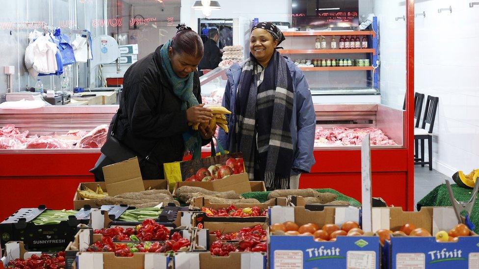 The market sells a large range of products from meats and fruit to fabrics