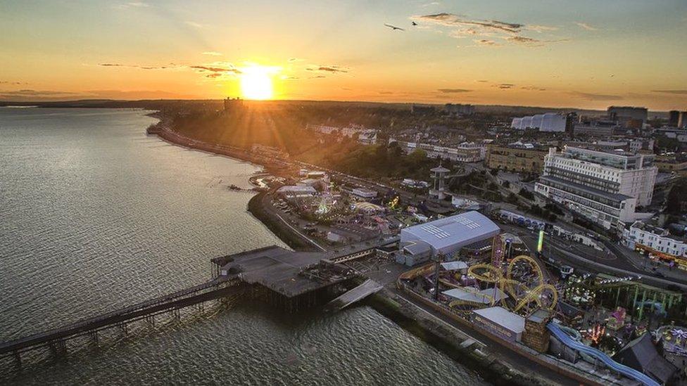 Southend seafront aerial