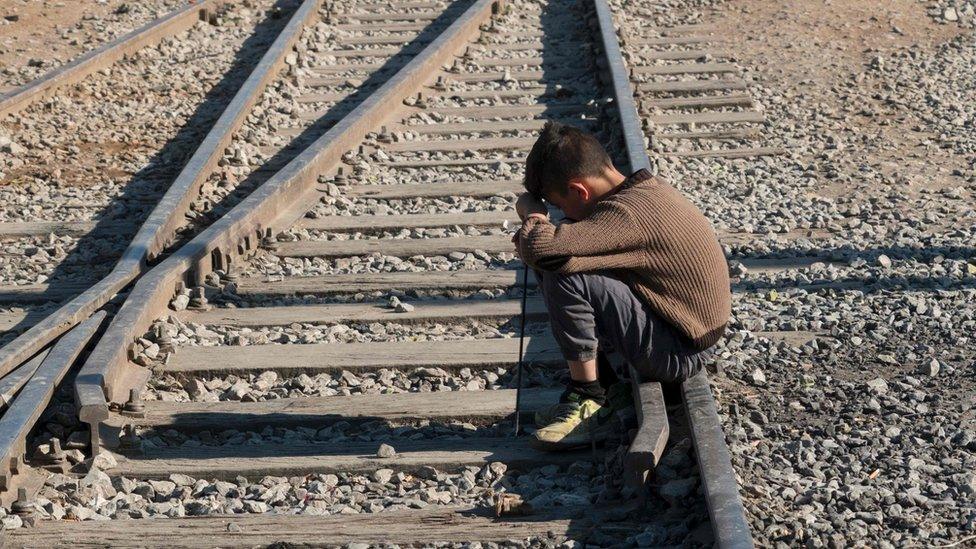 Migrant at the Idomeni camp in Greece