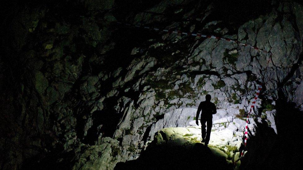 Rescue workers in a German cave 2014