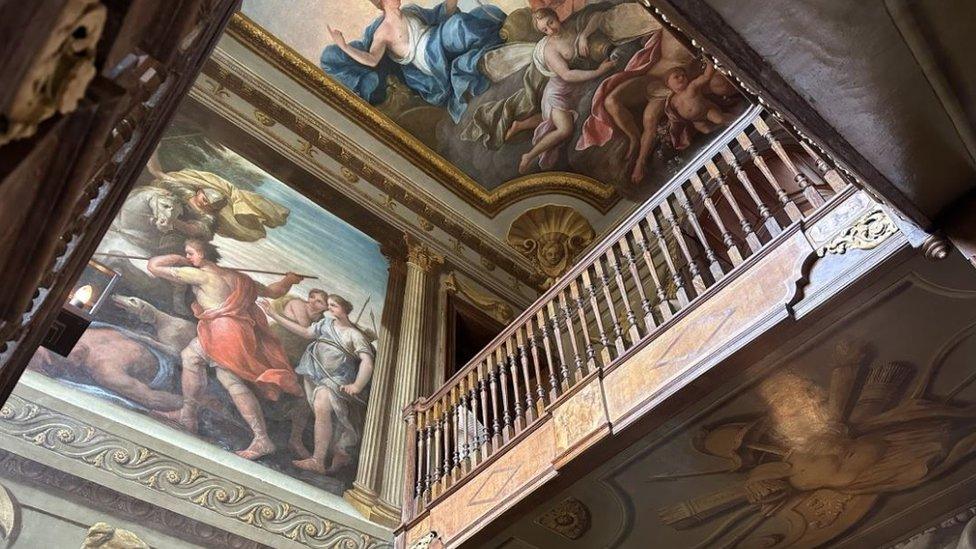 Baroque mural inside The Sherborne