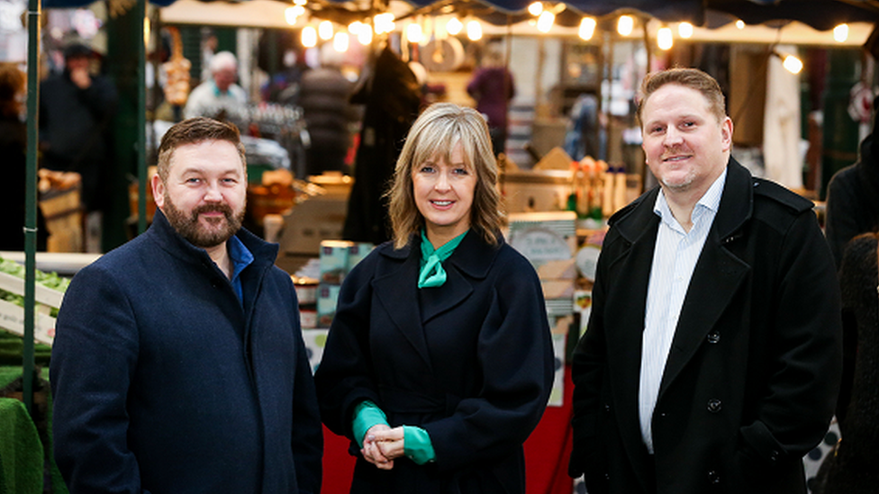 Spend it like Stormont presenters William Crawley, Tara Mills and economist Neil Gibson