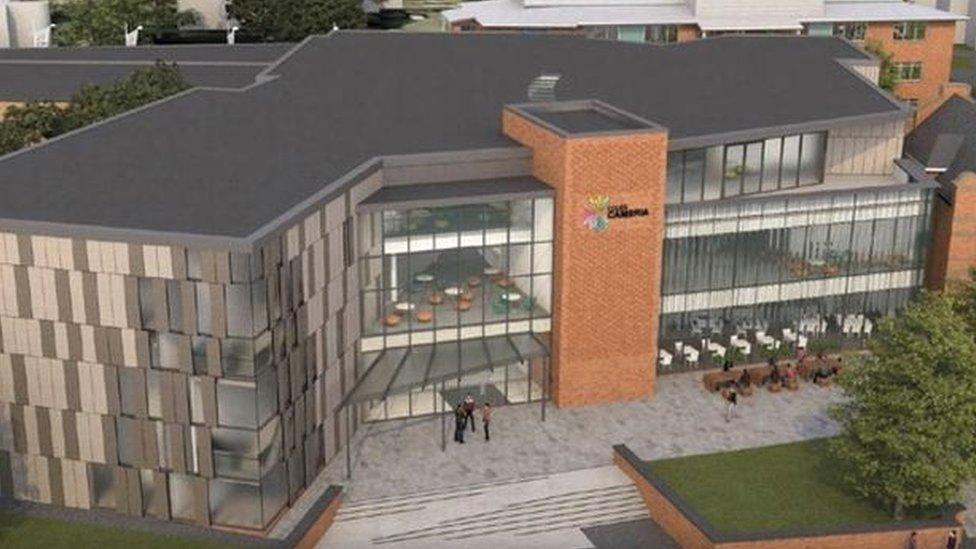 Artist impression of the planned Coleg Cambria building in Yale, Wrexham