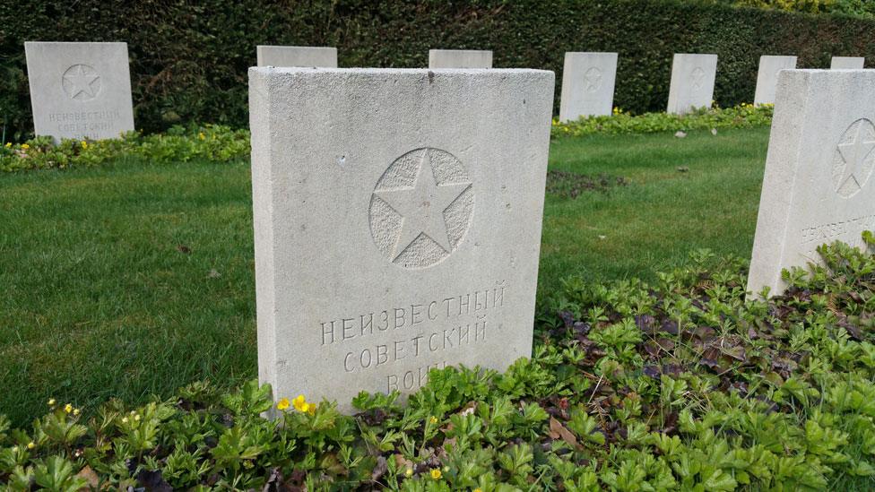 Headstone of unknown Soviet soldier