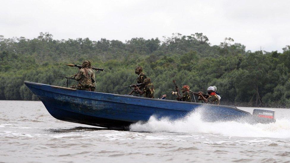 Nigerian oil militants in 2008