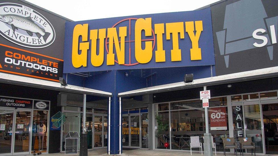 The Gun City store is seen on the outskirts of Christchurch on March 18, 2019