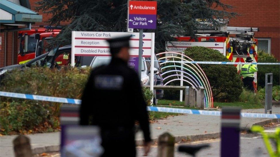 Police officers at hospital