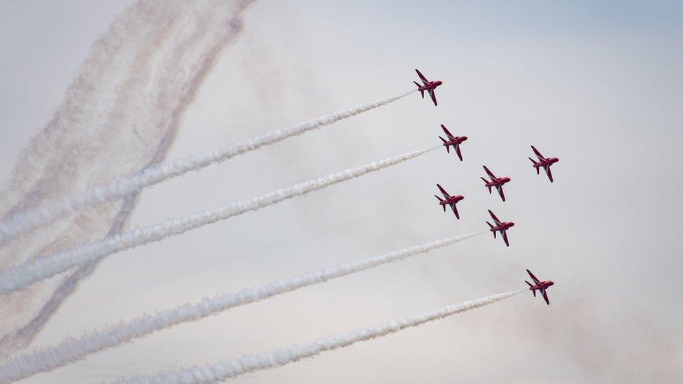 The Red Arrows at Bournemouth Air Festival 2023