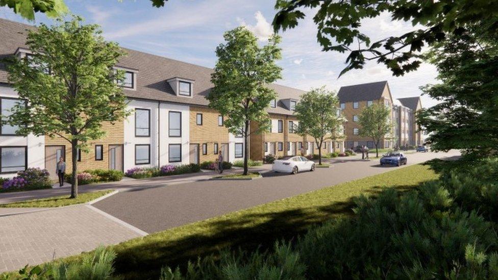 A CGI of Bellway Homes and Homes England's proposed development at Tipner East in Portsmouth