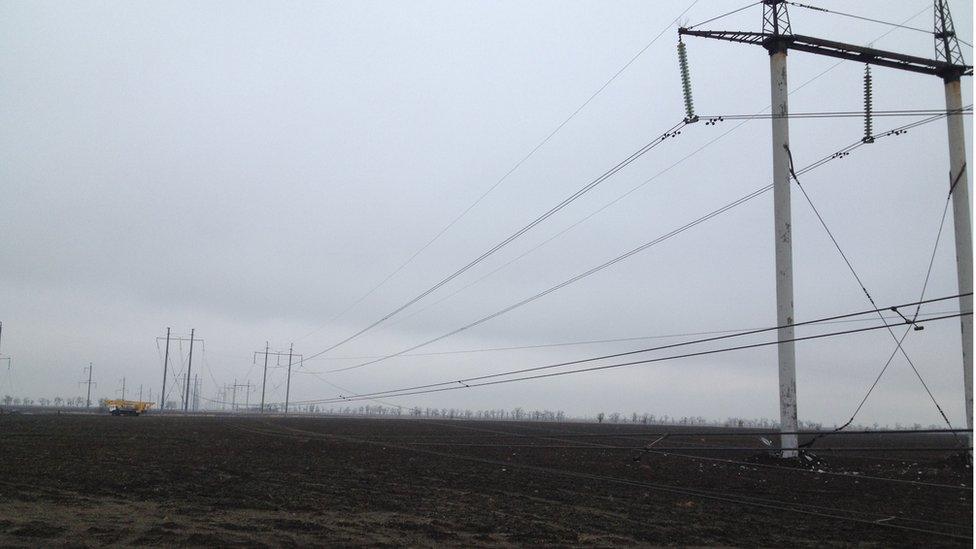 Pylons in southern Ukraine