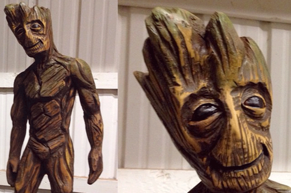 Carving of Groot from Guardians of the Galaxy