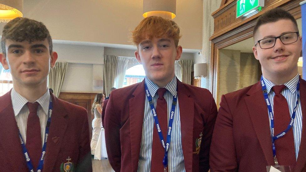 Christopher, Aaron and Darragh from St Patrick’s High School Keady