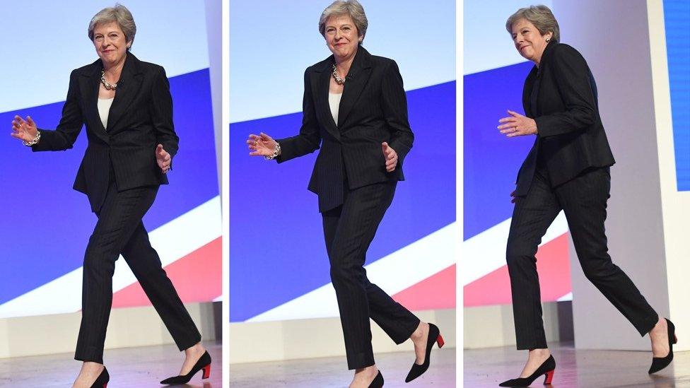 Theresa May cuts a rug at the Conservative Party conference