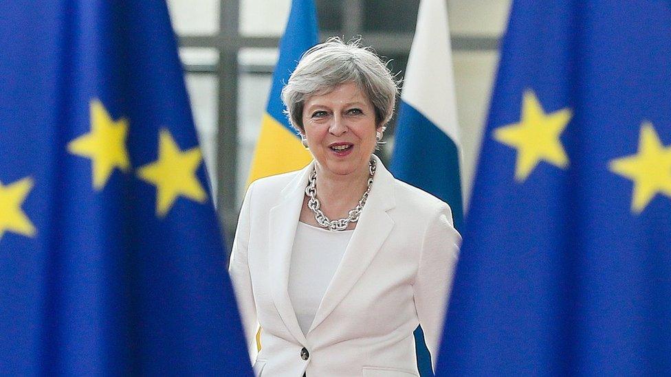 Theresa May at European Council June 2017