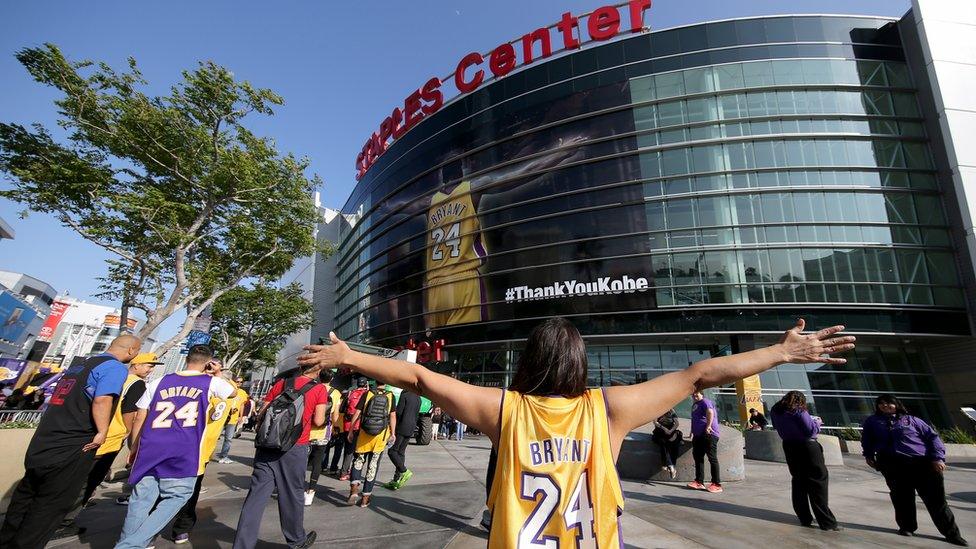 Fan wearing Kobe Bryant's famous 24 shirt.